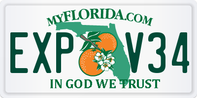 FL license plate EXPV34