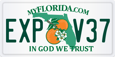 FL license plate EXPV37