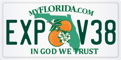 FL license plate EXPV38
