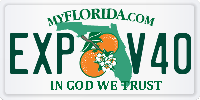 FL license plate EXPV40