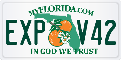 FL license plate EXPV42