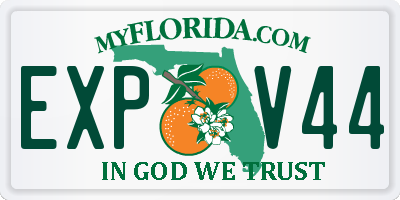 FL license plate EXPV44