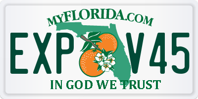 FL license plate EXPV45