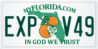 FL license plate EXPV49