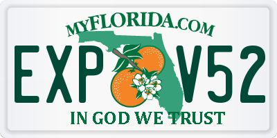 FL license plate EXPV52