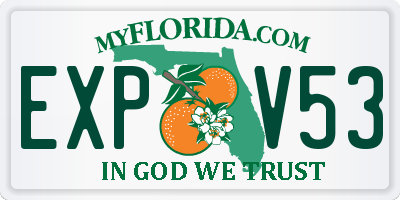 FL license plate EXPV53