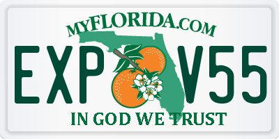FL license plate EXPV55