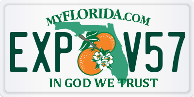 FL license plate EXPV57