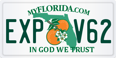 FL license plate EXPV62