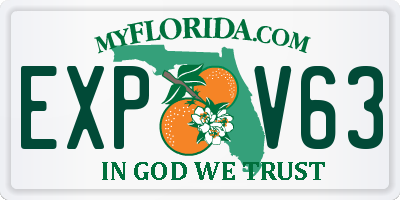 FL license plate EXPV63