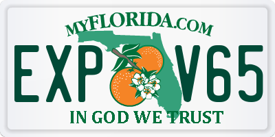 FL license plate EXPV65