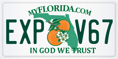 FL license plate EXPV67