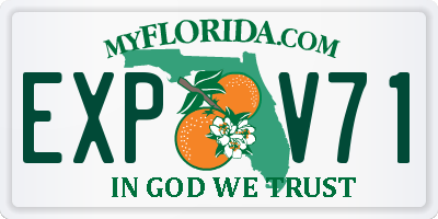FL license plate EXPV71
