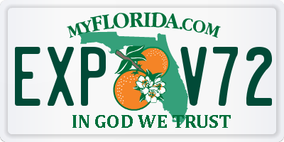 FL license plate EXPV72