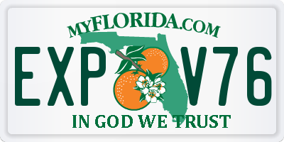 FL license plate EXPV76