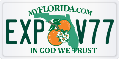 FL license plate EXPV77