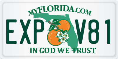 FL license plate EXPV81