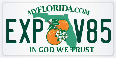 FL license plate EXPV85