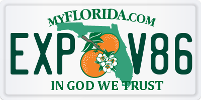 FL license plate EXPV86