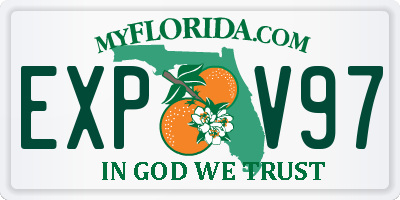 FL license plate EXPV97
