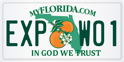 FL license plate EXPW01