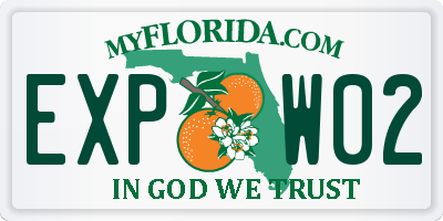 FL license plate EXPW02