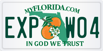 FL license plate EXPW04