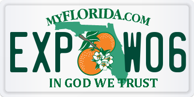 FL license plate EXPW06