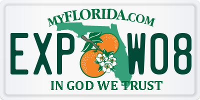 FL license plate EXPW08