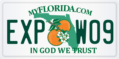 FL license plate EXPW09