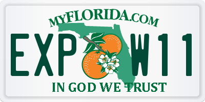 FL license plate EXPW11