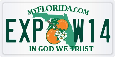 FL license plate EXPW14