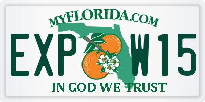 FL license plate EXPW15