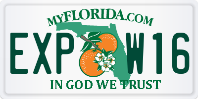 FL license plate EXPW16