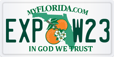 FL license plate EXPW23