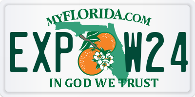 FL license plate EXPW24