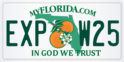 FL license plate EXPW25