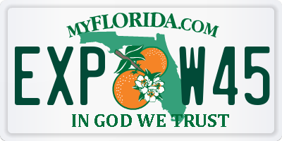 FL license plate EXPW45