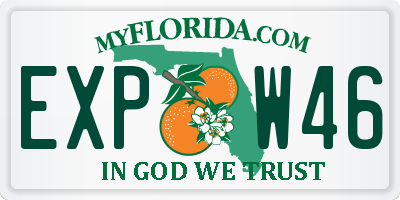 FL license plate EXPW46