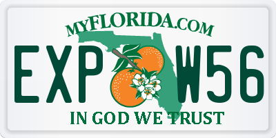 FL license plate EXPW56