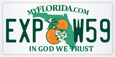 FL license plate EXPW59