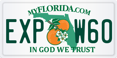 FL license plate EXPW60