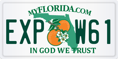FL license plate EXPW61