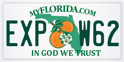 FL license plate EXPW62