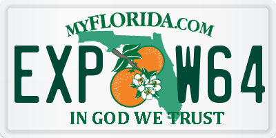 FL license plate EXPW64