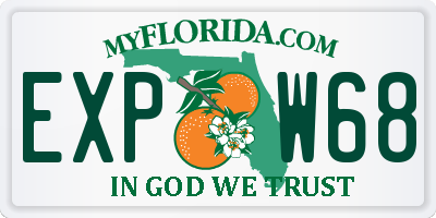 FL license plate EXPW68