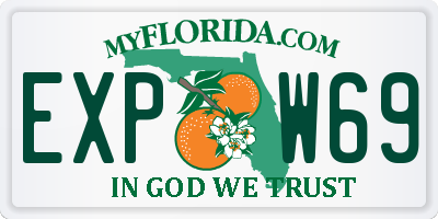 FL license plate EXPW69