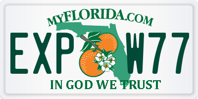 FL license plate EXPW77