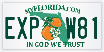 FL license plate EXPW81