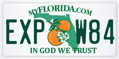 FL license plate EXPW84